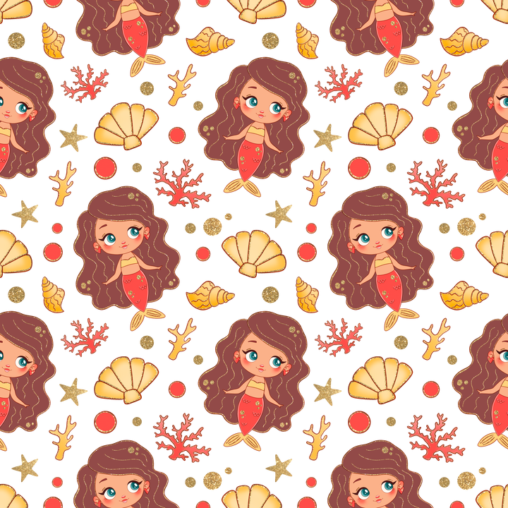Mermaid Seamless Pattern Background